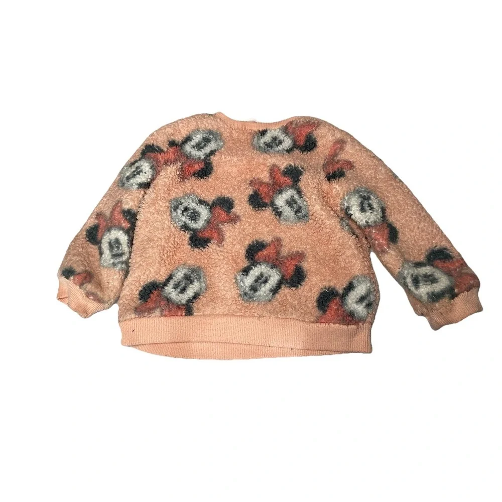 Disney Baby Girls Minnie Mouse Sherpa Long Sleeve‎ Sweatshirt Pink 6-9 Months